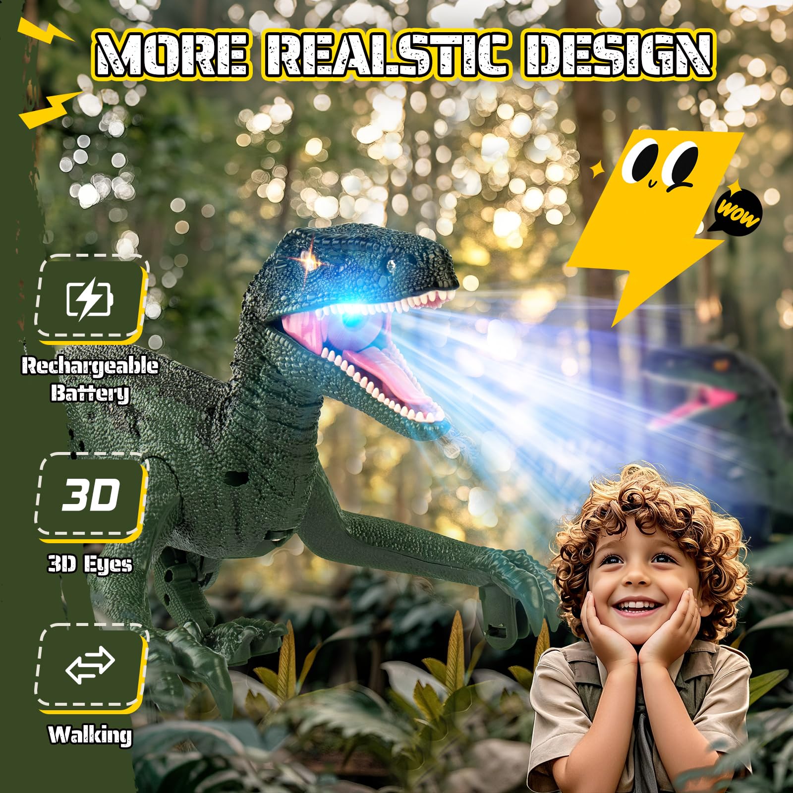 Rcfunkid dinosaur toy kids enjoy immersive prehistoric adventures