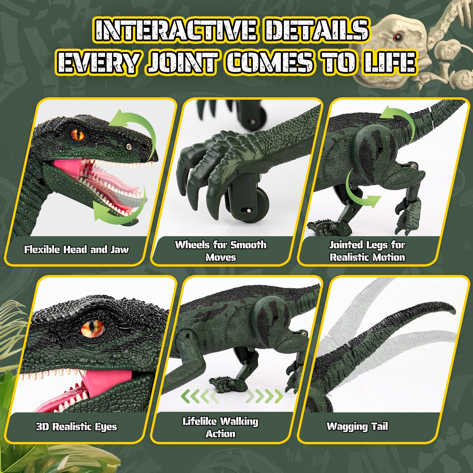 Rcfunkid dinosaur toy rechargeable battery powers long play sessions