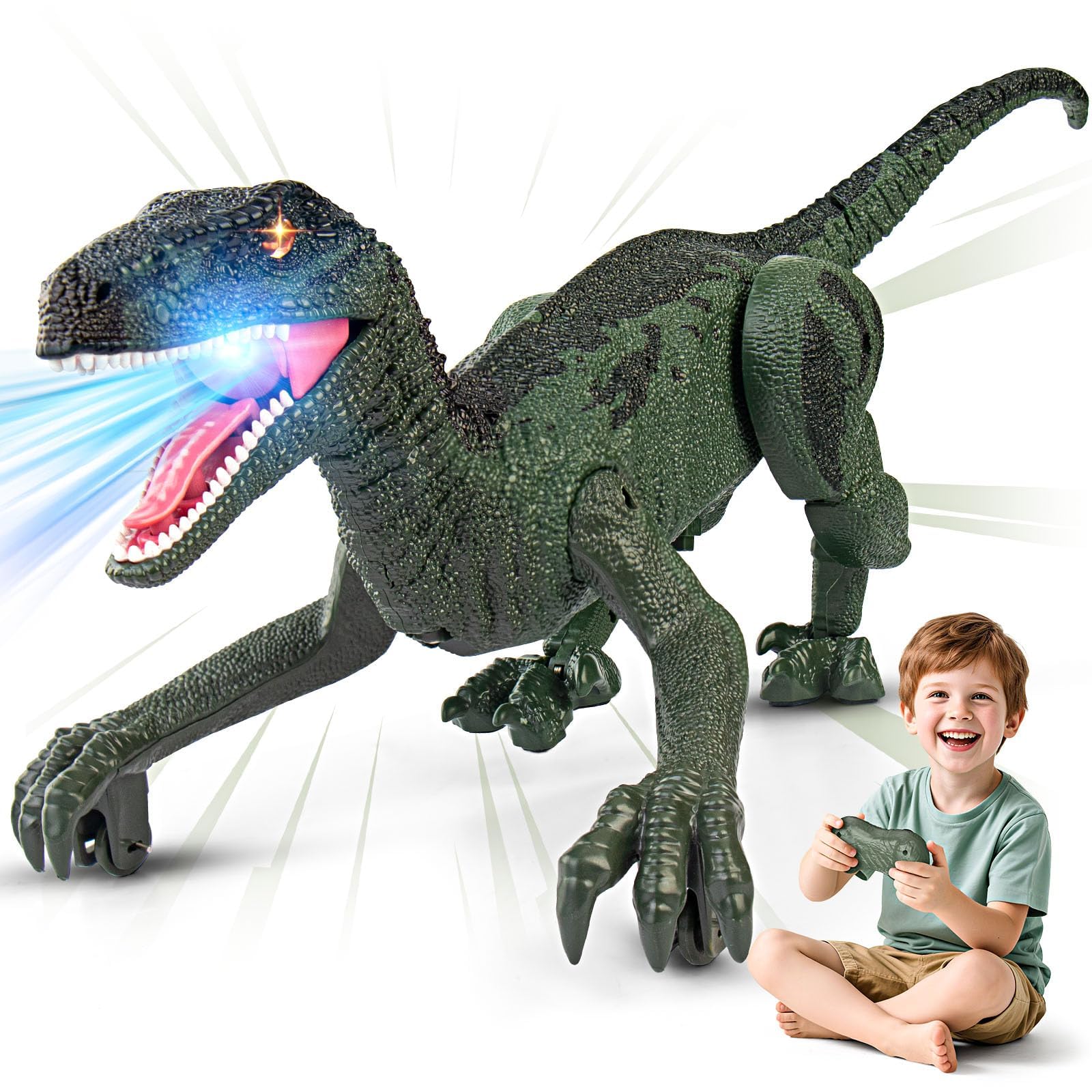 Rcfunkid dinosaur toy walking motion for imaginative play indoors