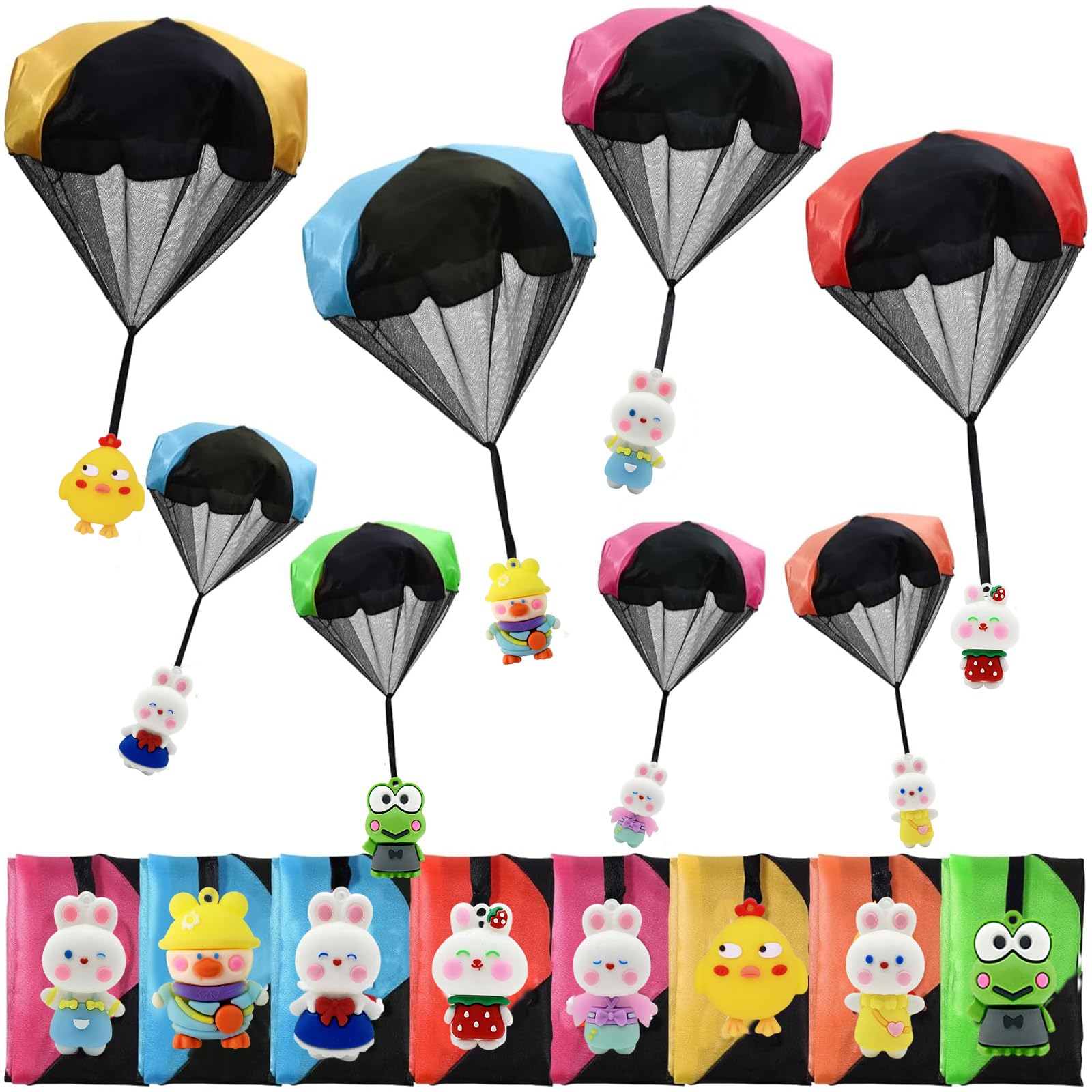 Rdogeia 8-pack parachute toys shown in packaging ready for gifting.