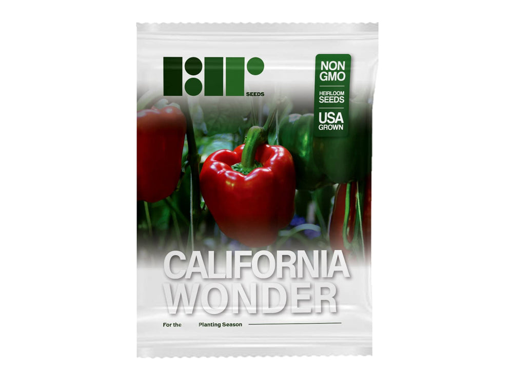 RDR Seeds California Wonder peppers maturing from green to red on the vine