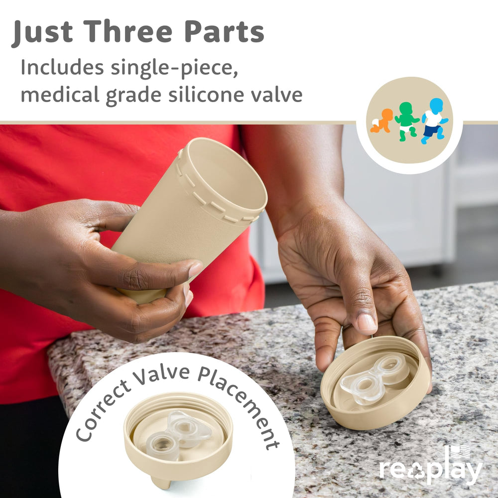 Re-Play 10 oz cups suit everyday meals, snacks, and outings.