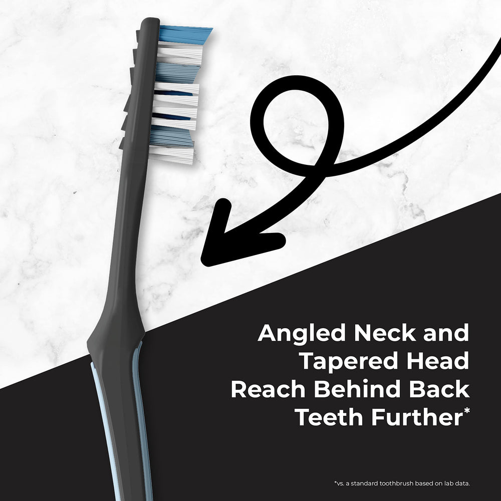 Reach Advanced Design Back teeth cleaning tip reaches far corners.