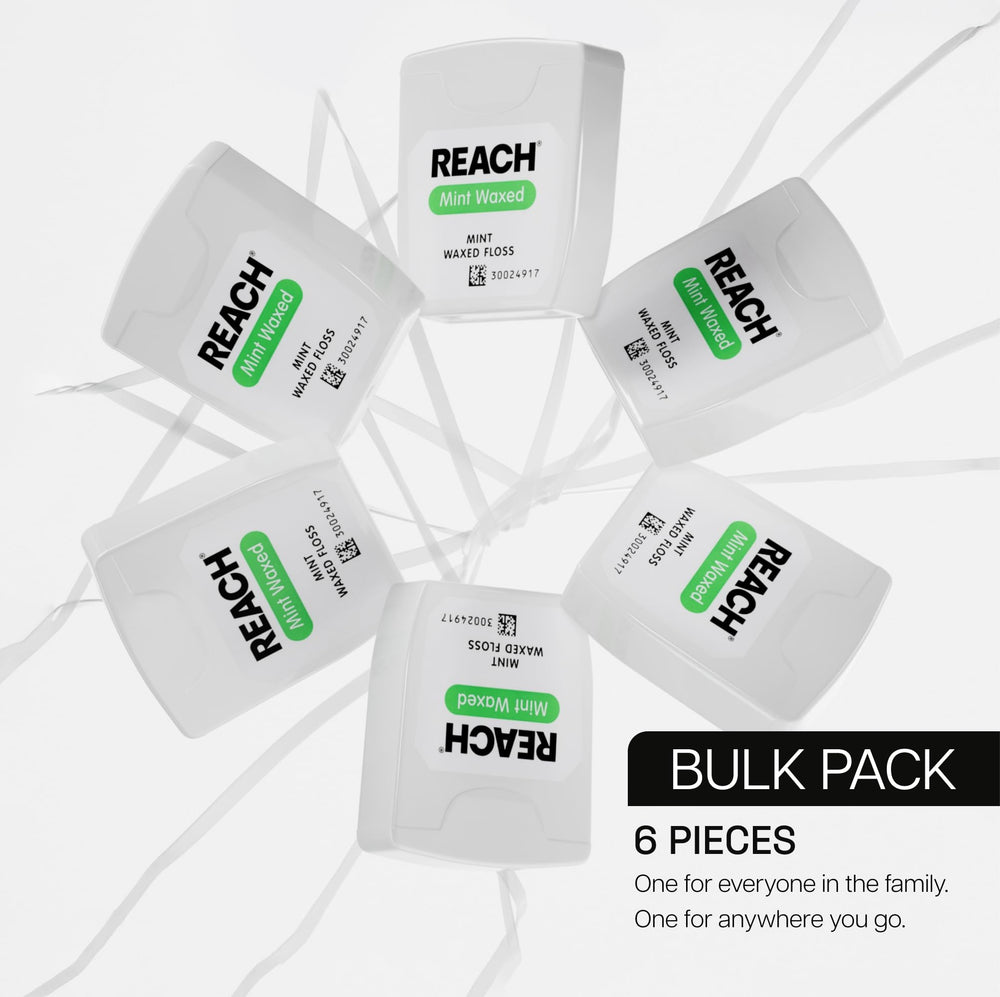 Dentist-recommended Reach brand floss for routine oral care.