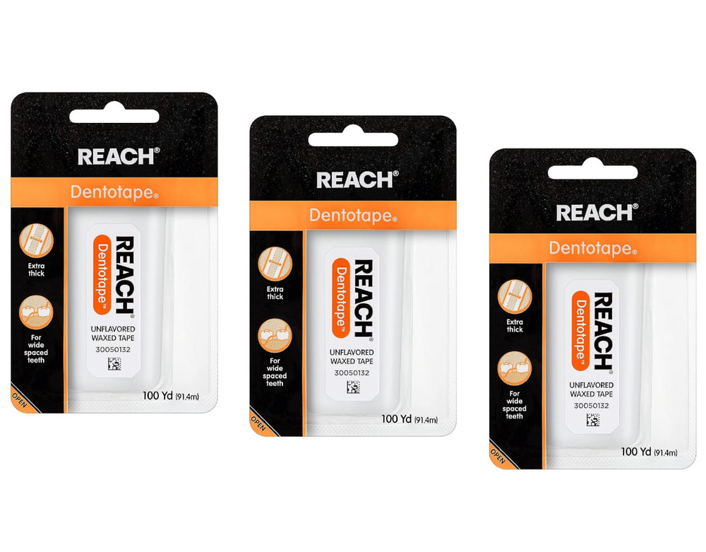 Reach Dentotape with extra-wide cleaning surface for thorough cleaning between wide teeth