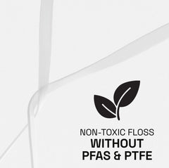 Reach micro-filament floss has a thin diameter to reach tight spaces.