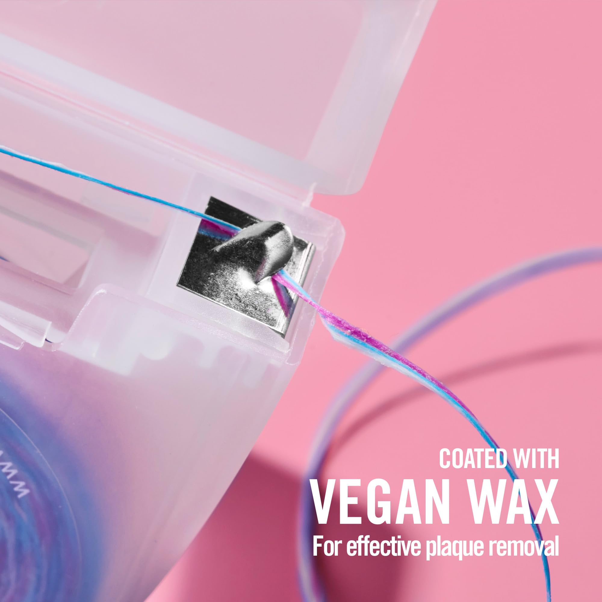 Reach POP vegan wax coating keeps floss smooth and PFAS-free.