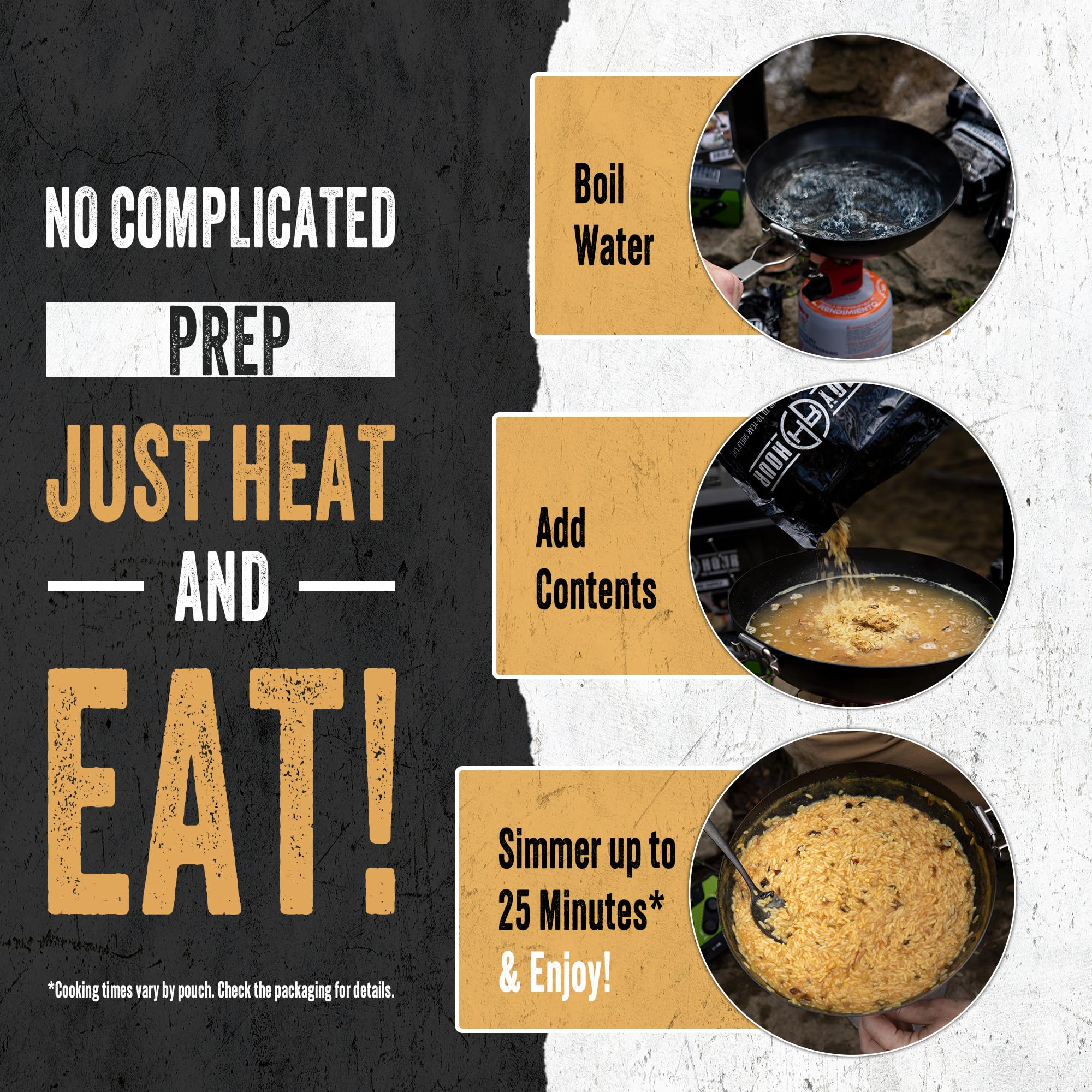 Ready Hour no refrigeration needed, ideal for camping and hiking.