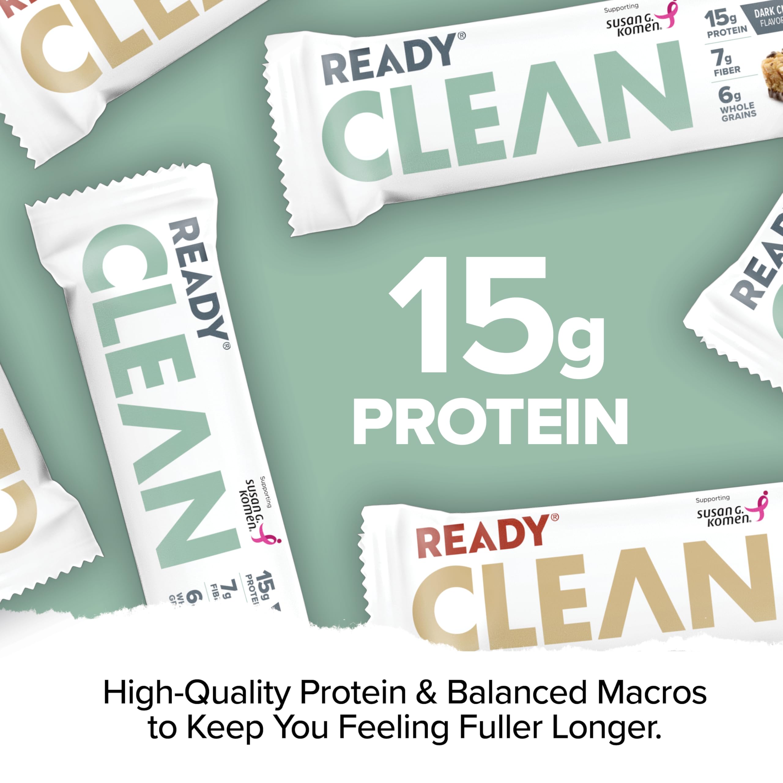 Ready Protein Bars non-GMO ingredients conveying trusted nutrition.