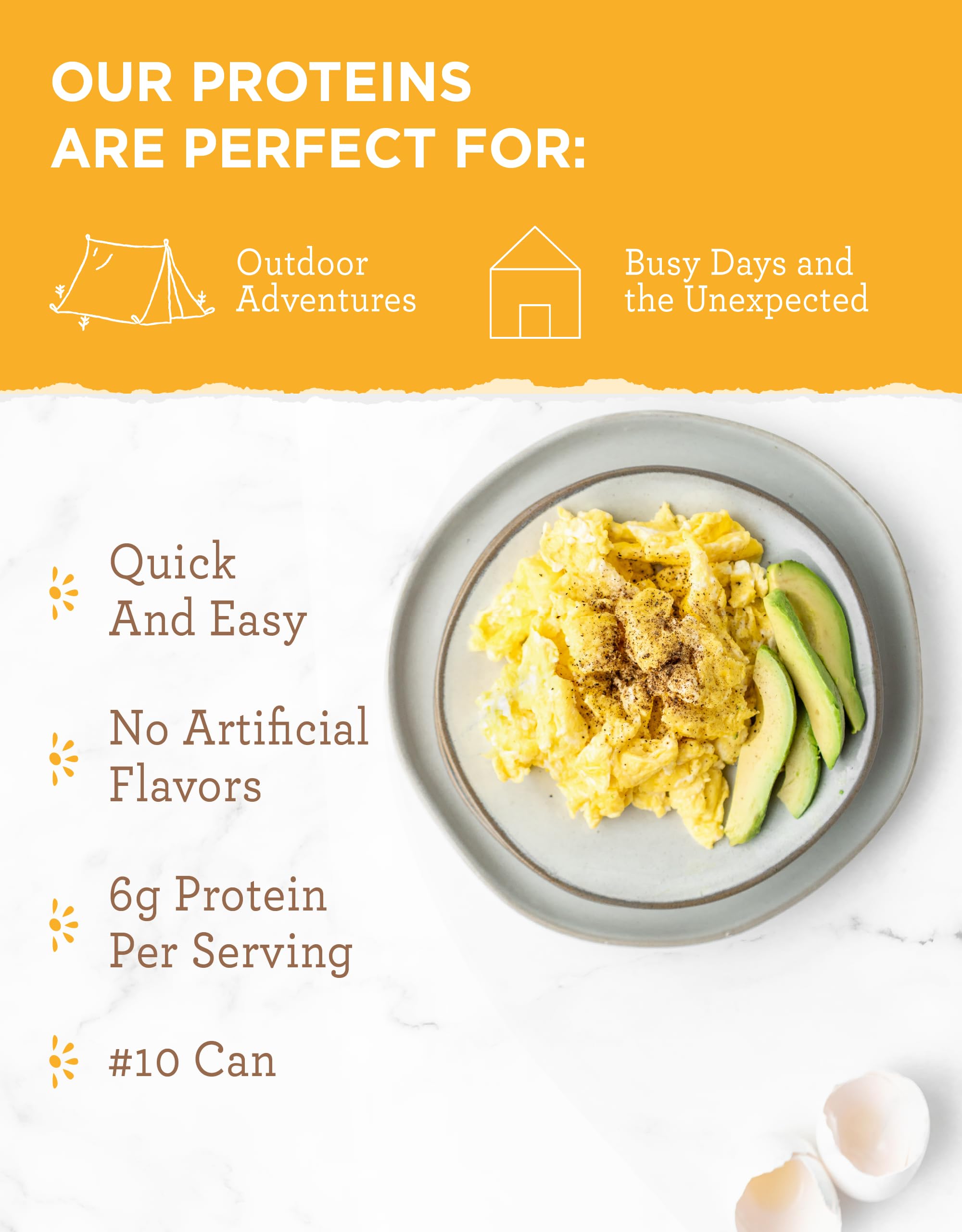 ReadyWise egg powder scrambled eggs in minutes.