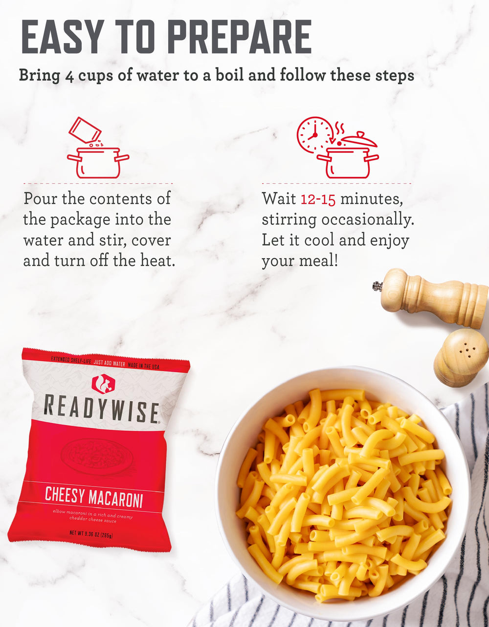 ReadyWise bucket with a split lid tray for quick meals and portability.