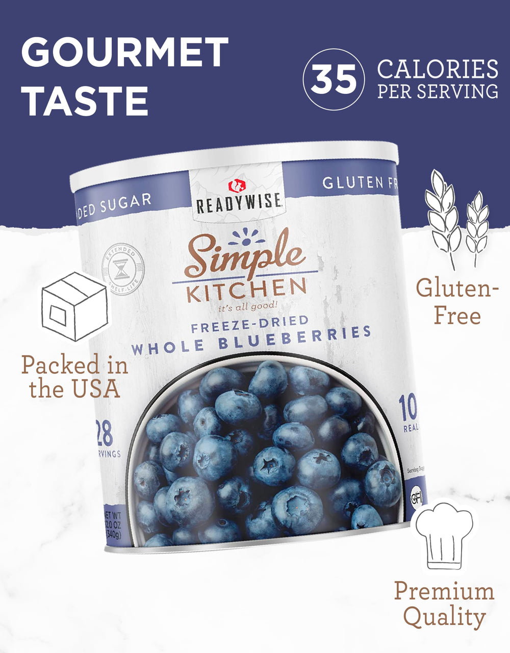 ReadyWise blueberries backpacking meal, lightweight and easy to portion.