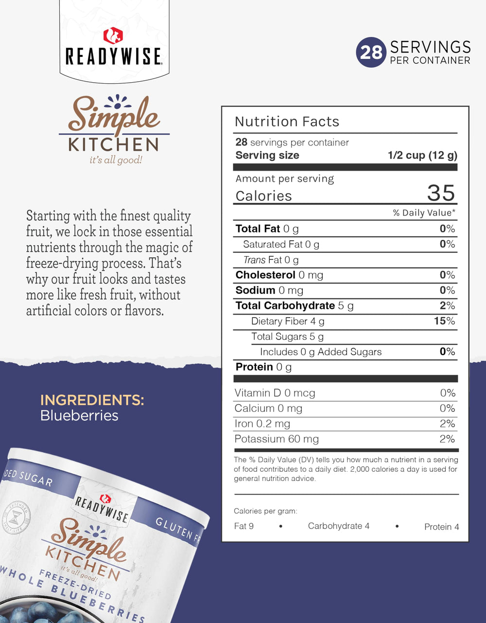 ReadyWise blueberries as a dessert ingredient, offering natural sweetness.