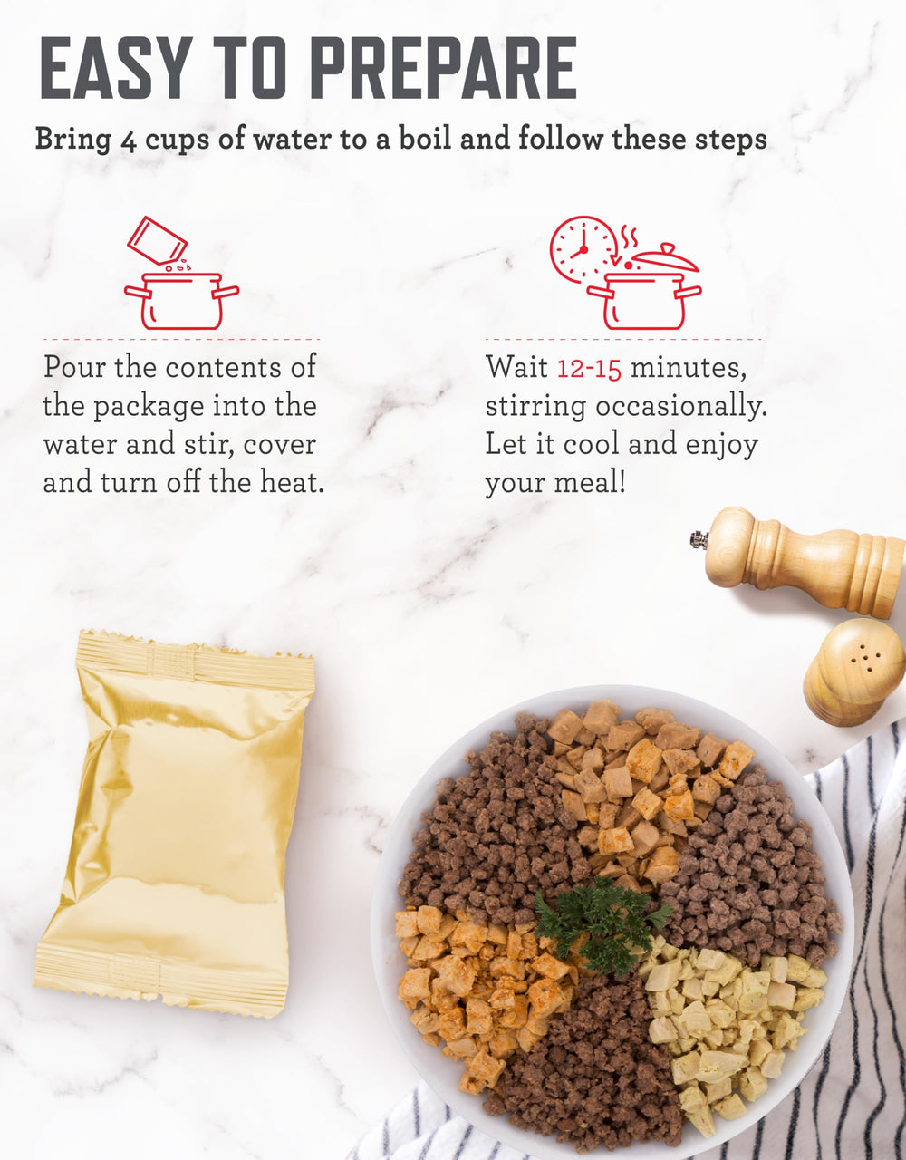 Split lid tray in use during camping for easy serving