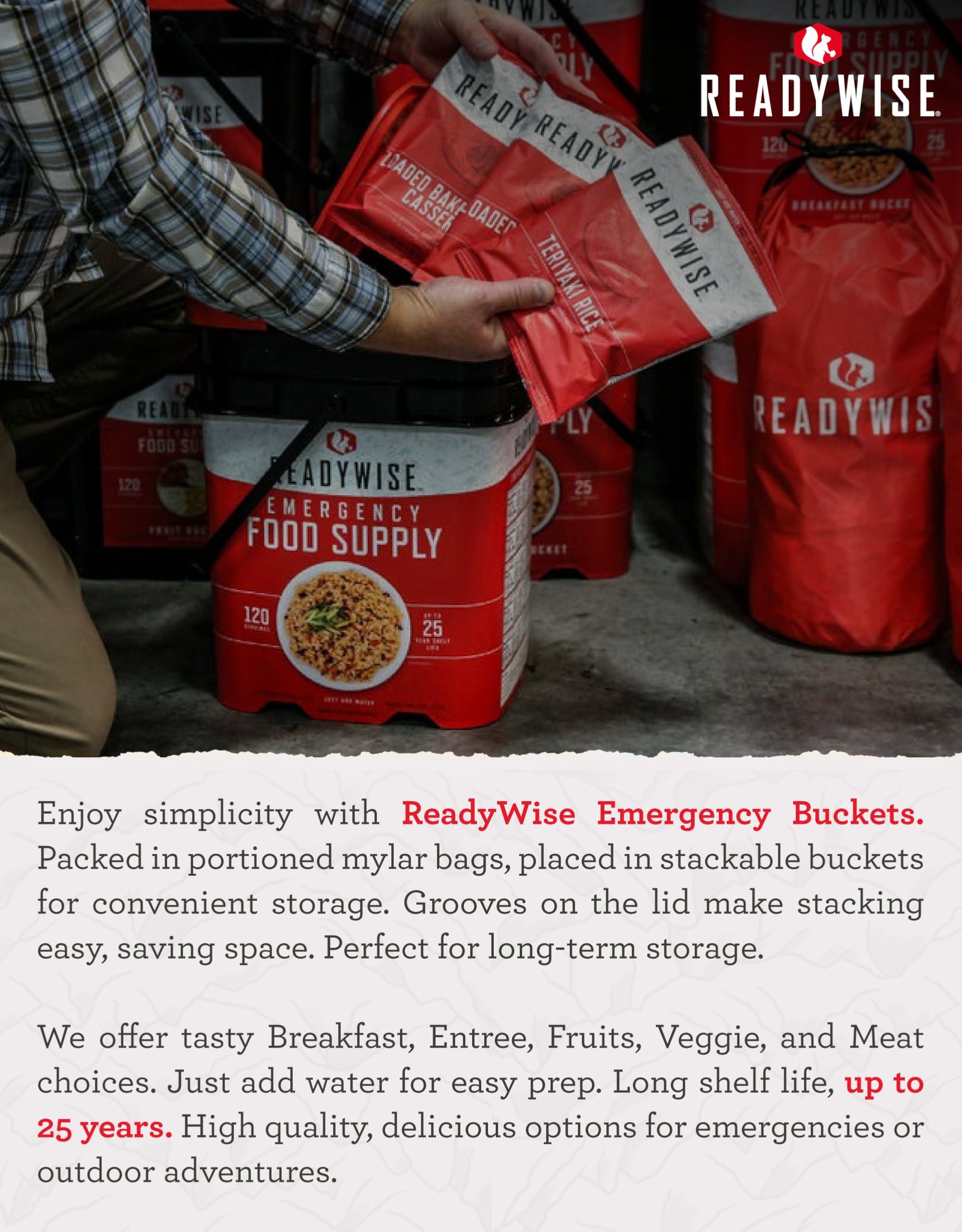 Stackable design keeps pantry storage organized for easy access