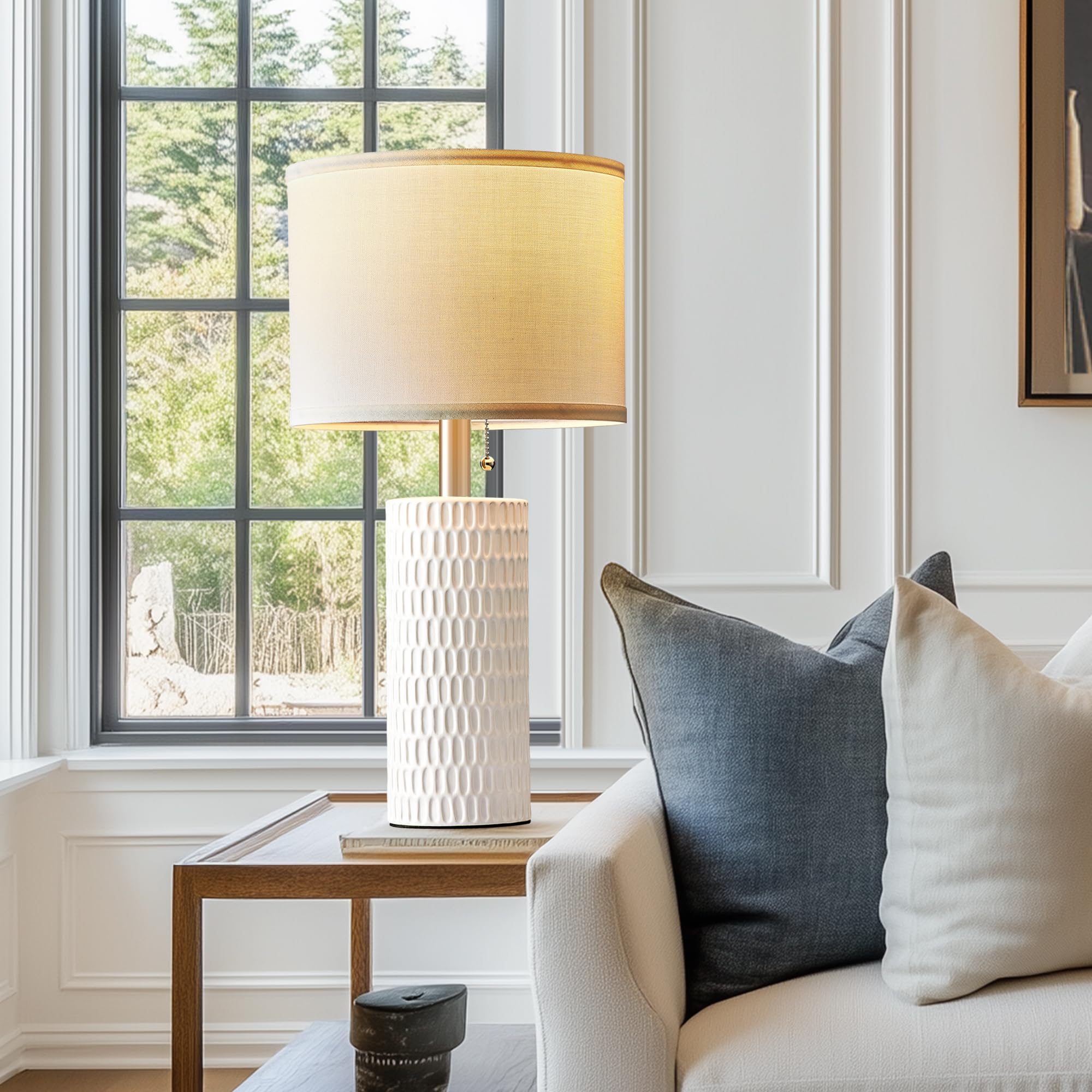 Reaketon nightstand lamps with pull chain for convenient use.