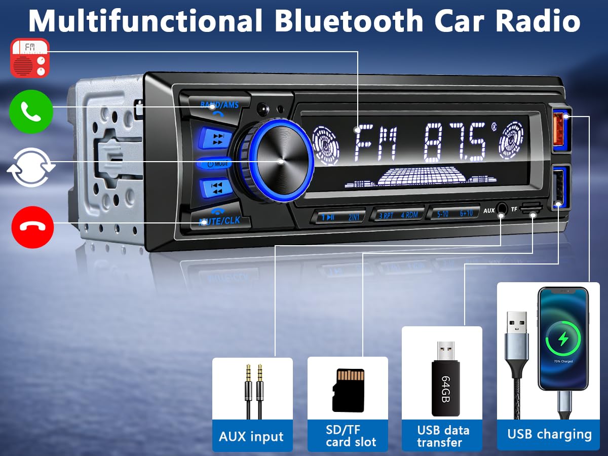 REAKOSOUND car radio SD card playback for convenient music storage