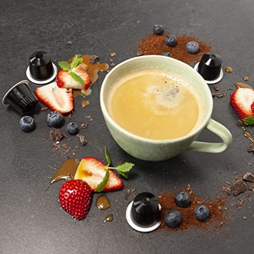 Real Coffee Great Taste dark roast crema on espresso shot.