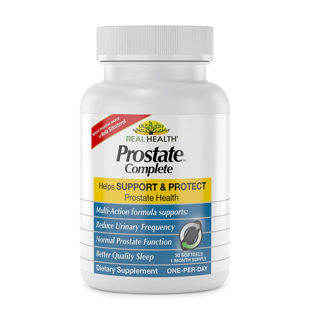 Real Health Prostate Complete packaging close-up conveys quality and transparency