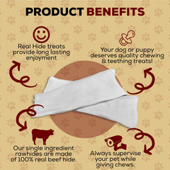 Real Hide rawhide chips in action, durable chew for hours.