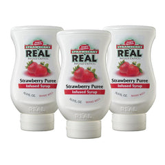Reàl Infused Exotics Strawberry Syrup bottle front view for versatile drinks
