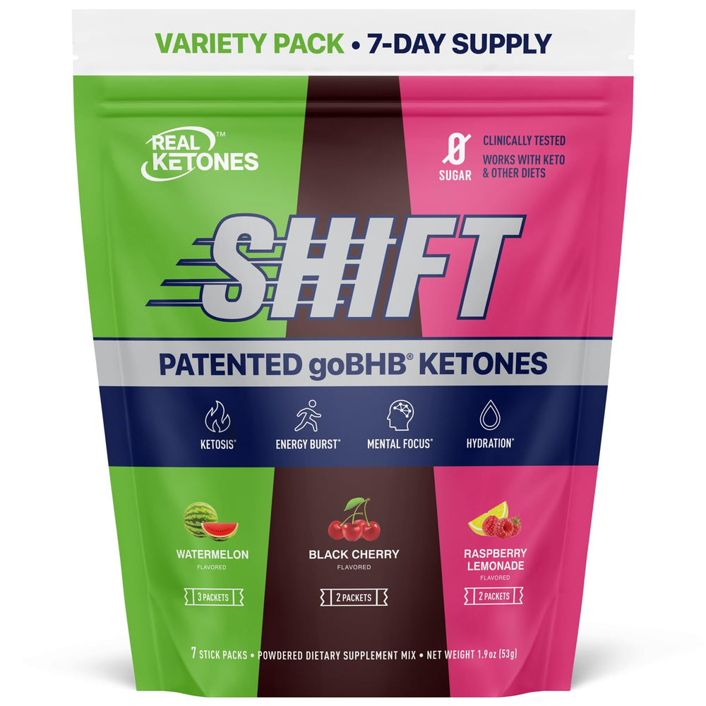 Real Ketones BHB drink mix packets boost keto energy with zero sugar.