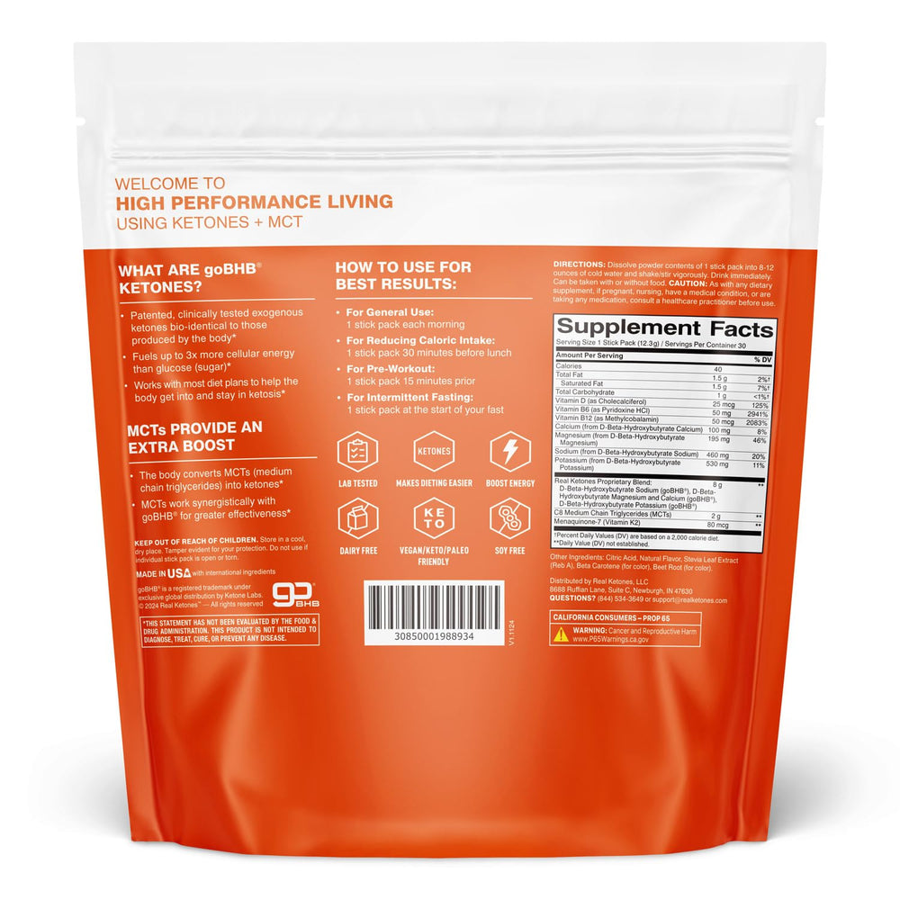 Real Ketones D BHB MCT powder closeup reflects patented exogenous ketone blend