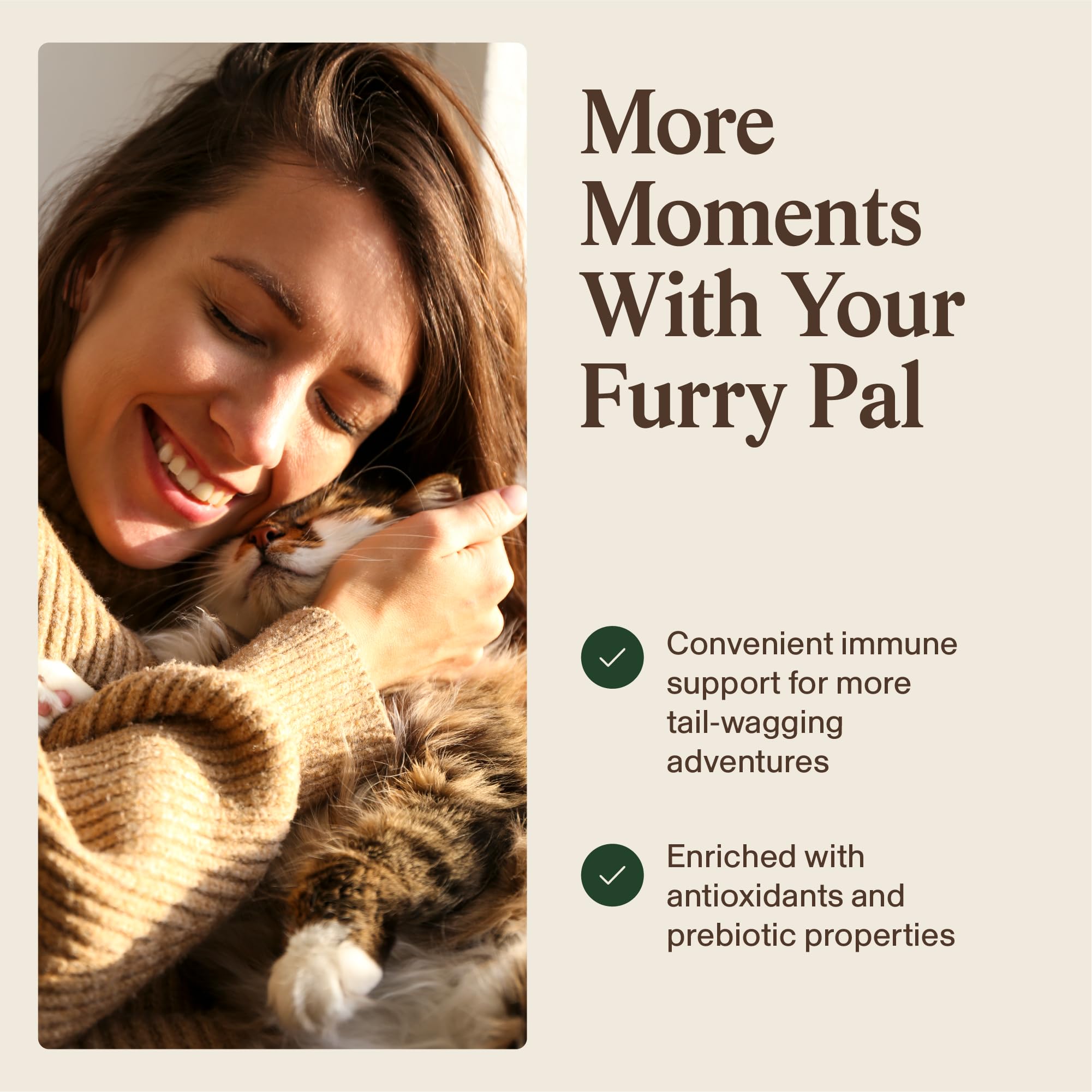 Real Mushrooms Organic label highlights USDA Organic and grain-free ingredients for pets.