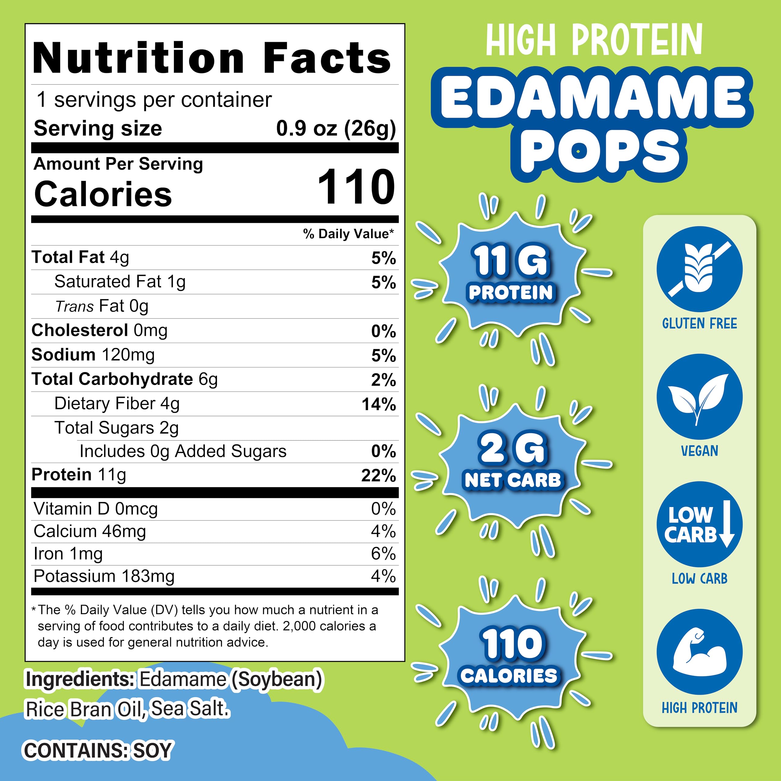 Real Naturals edamame crunch close-up highlights crisp texture.