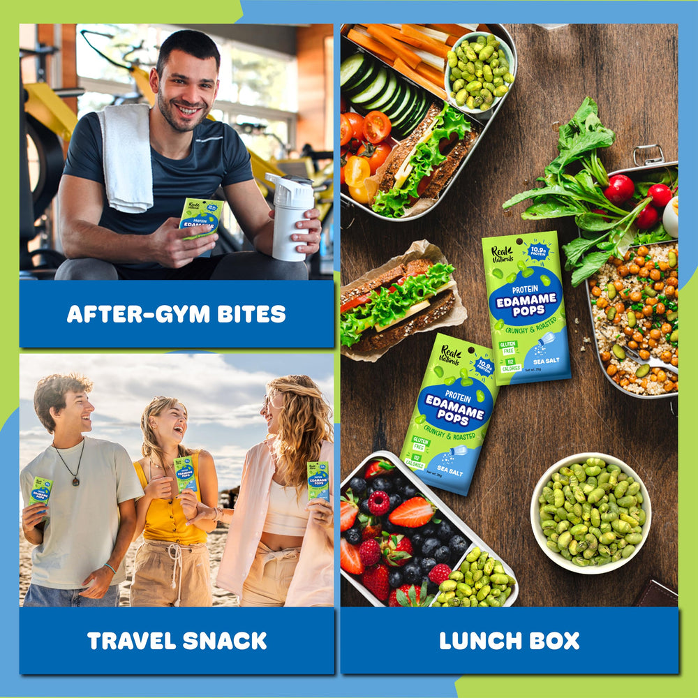 Real Naturals vegan gluten-free edamame snack for plant-based diets.