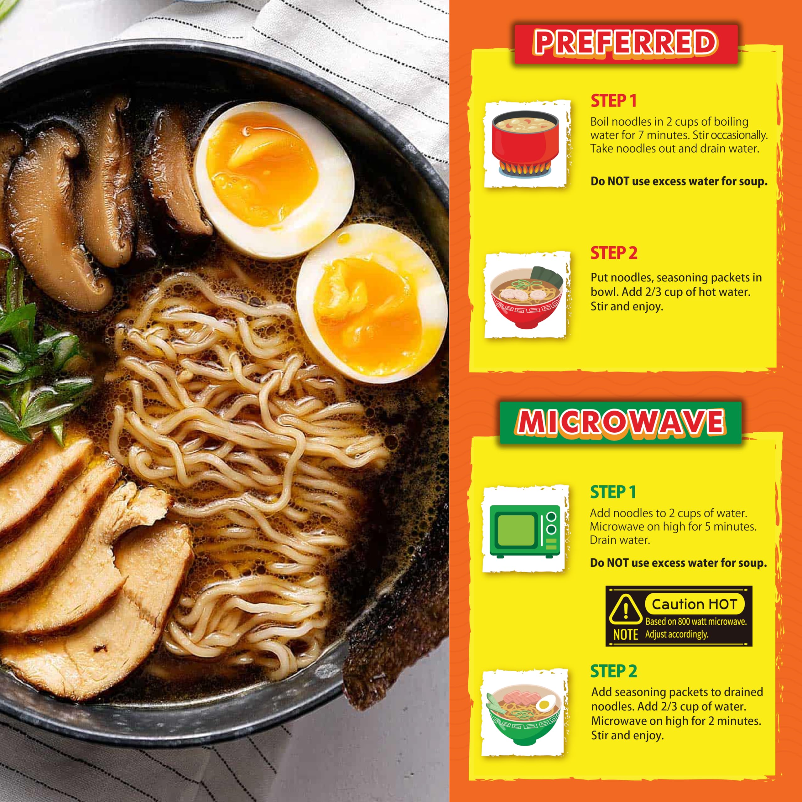 Real Naturals steaming ramen bowl with savory aroma.
