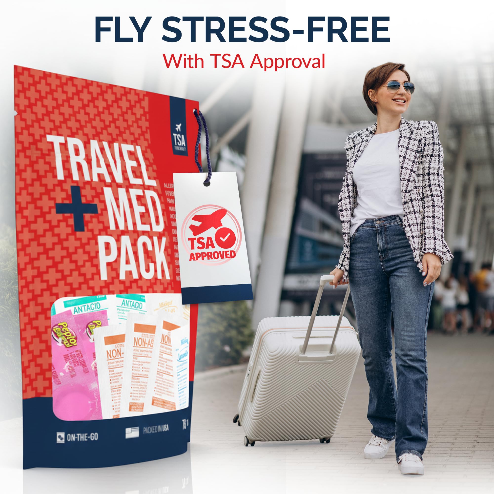 Real Vitamins flight and cruise travel kit with organized storage.