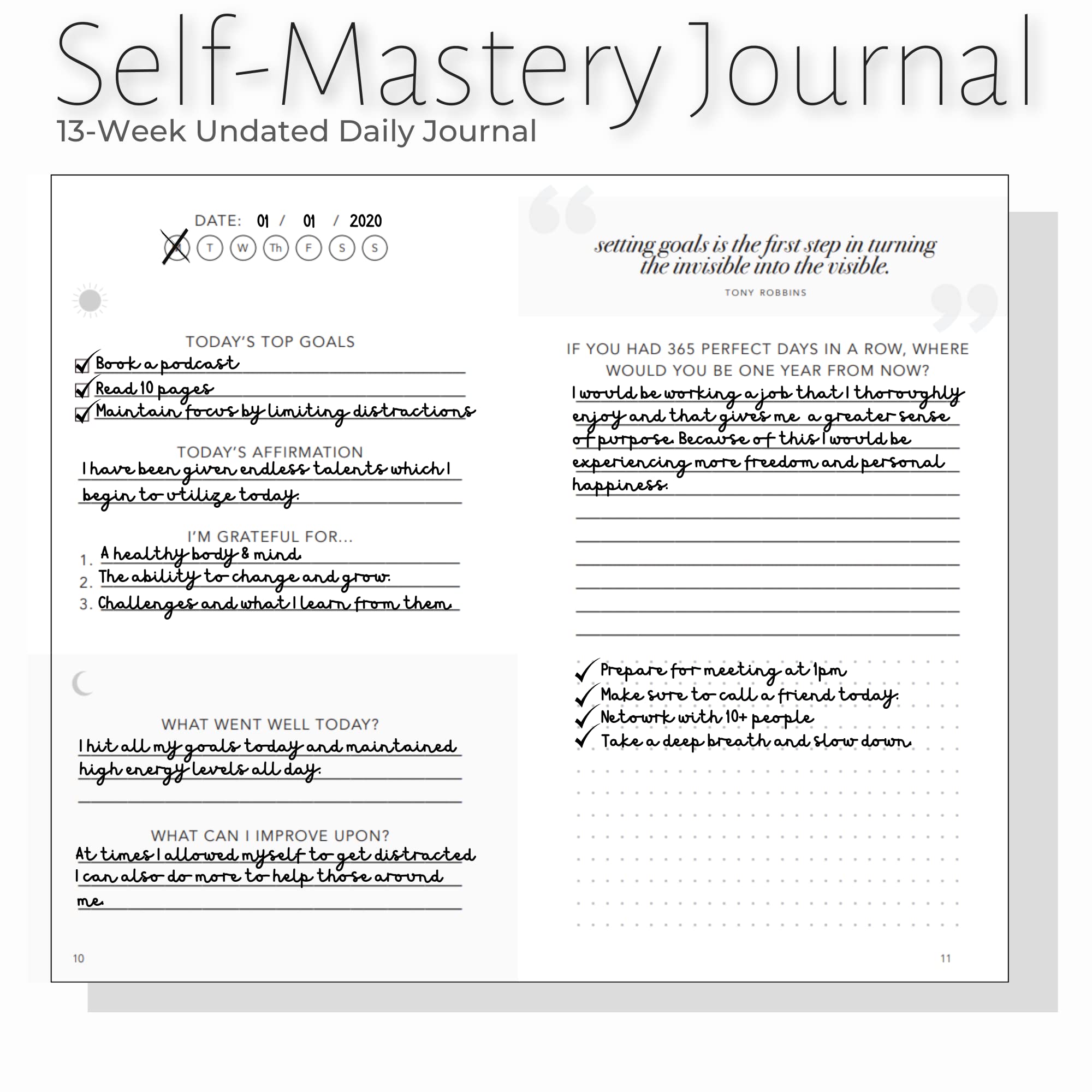 Realizations 13-Week Guided Gratitude showcases structured productivity and mindful growth.