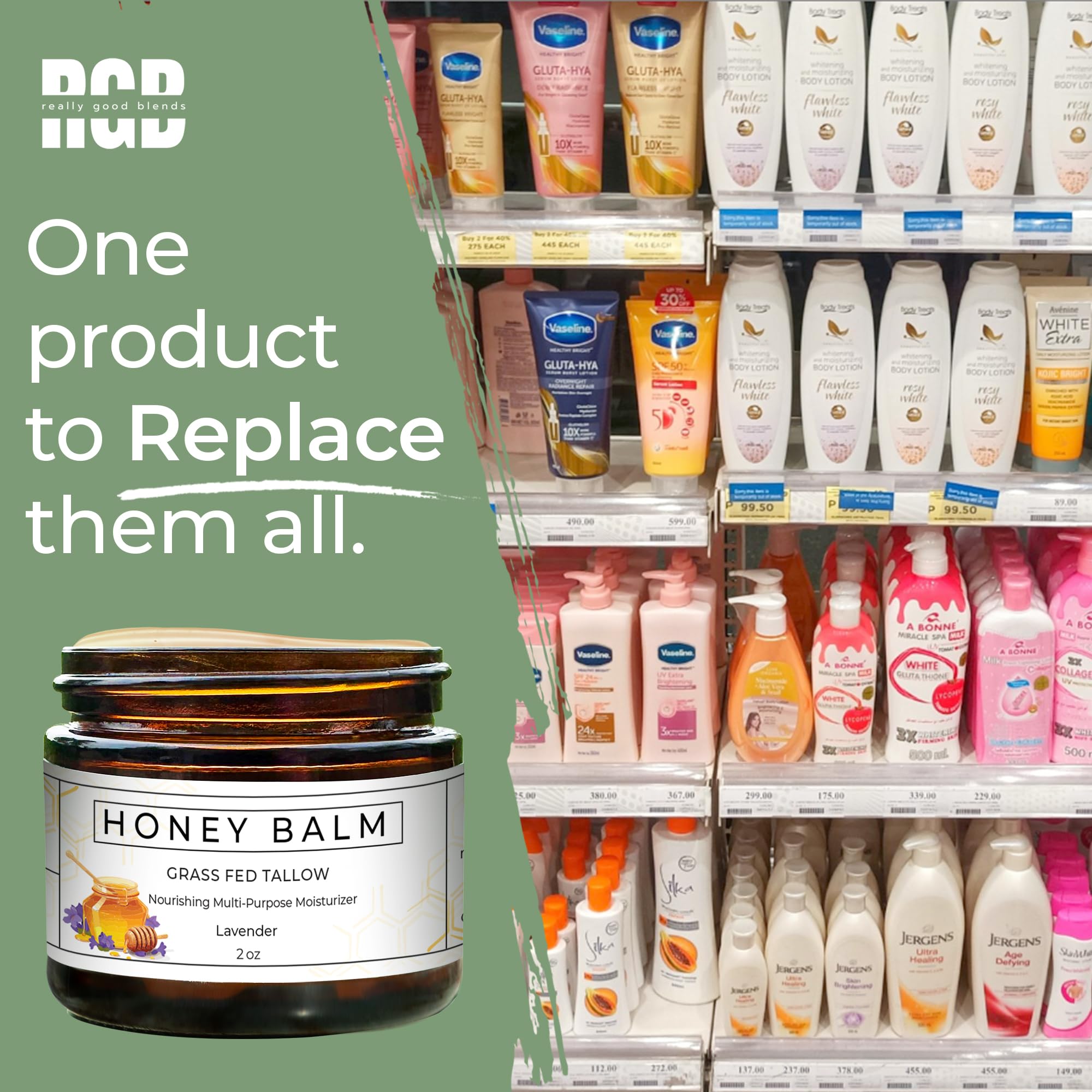Hands applying Really Good Blends balm to dry skin for moisture.