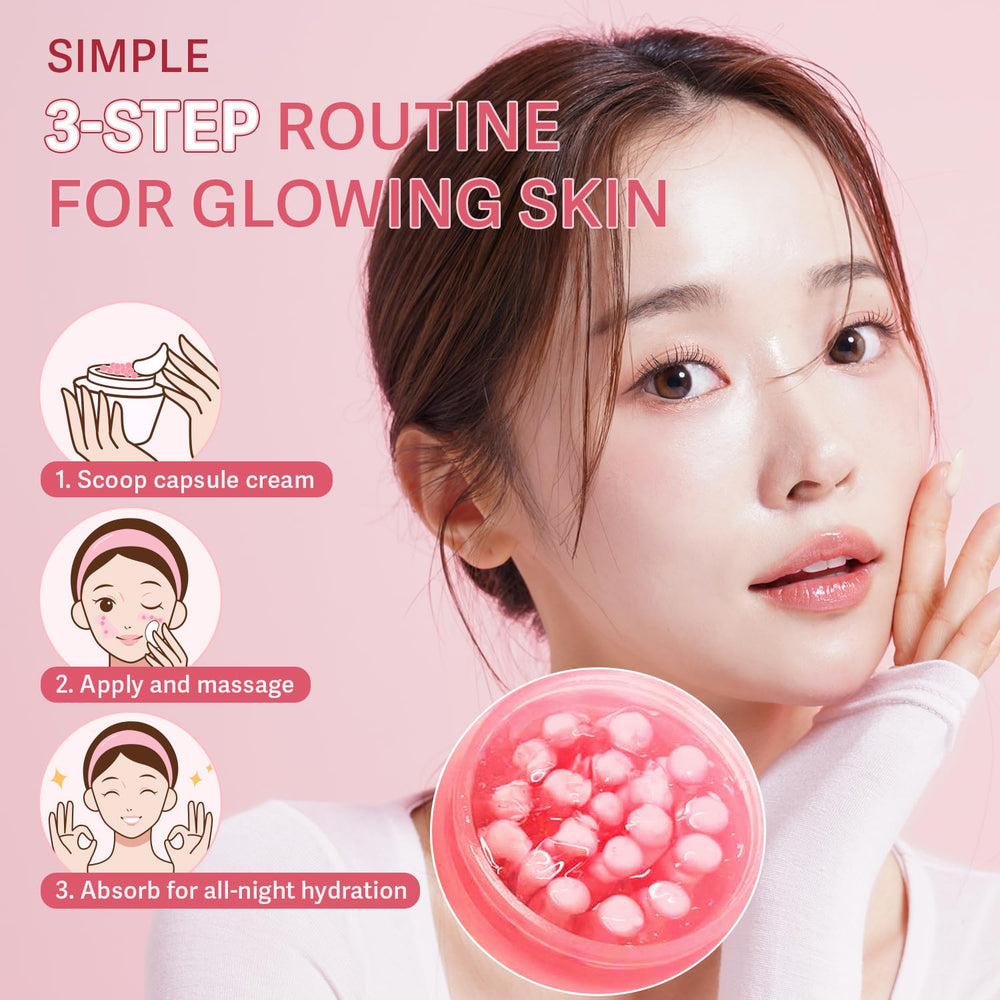 Realori PDRN Capsule Cream jar with pink jelly texture suggests luminous comfort