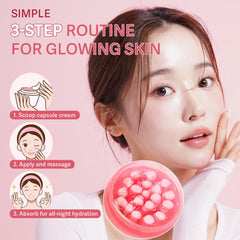 Realori PDRN Capsule Cream jar with pink jelly texture suggests luminous comfort