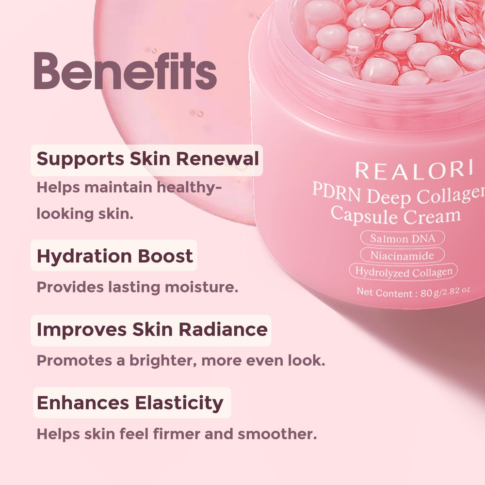 Realori PDRN Capsule Cream texture melts into skin for quick hydration