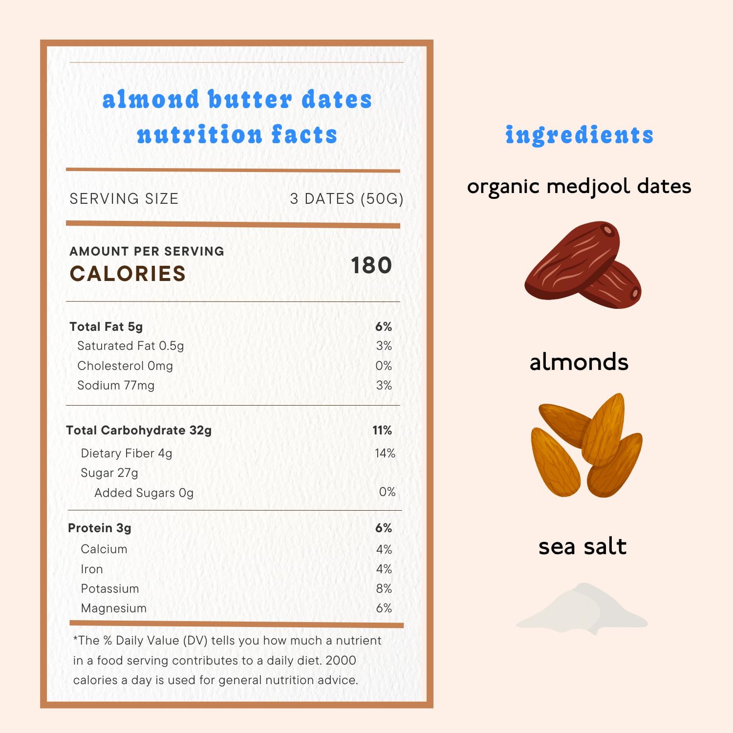 Realsy almond butter stuffed dates showing three-ingredient simplicity.