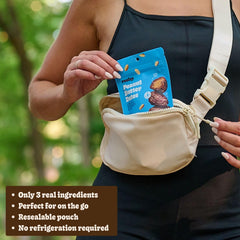 Realsy peanut butter stuffed dates inside view, ideal between meals.