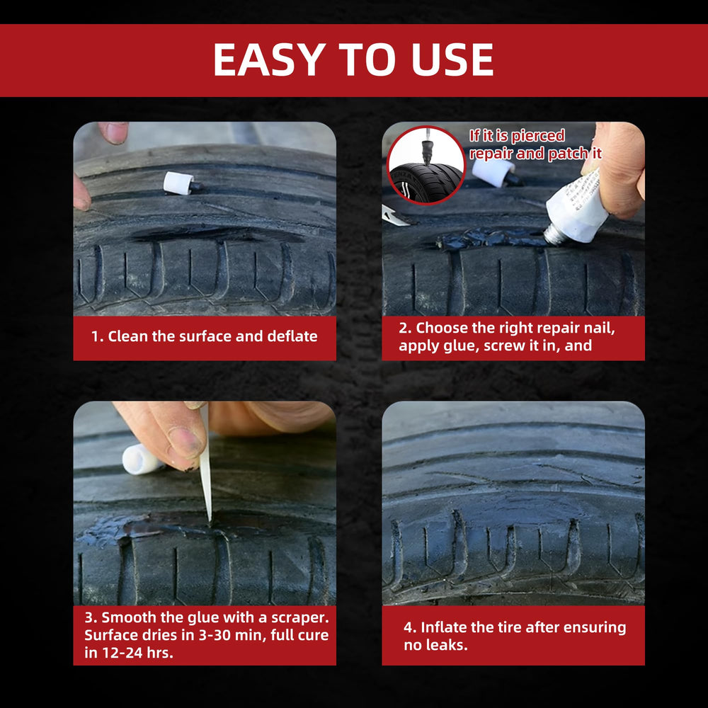 Realth emergency portable tire repair kit ready for roadside use