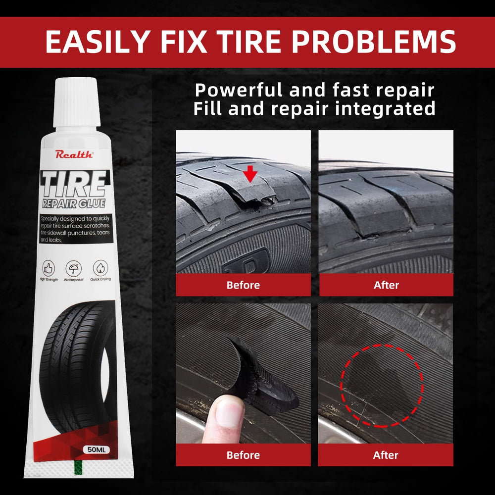 Realth quick-drying tire adhesive for fast fixes and reliable seals