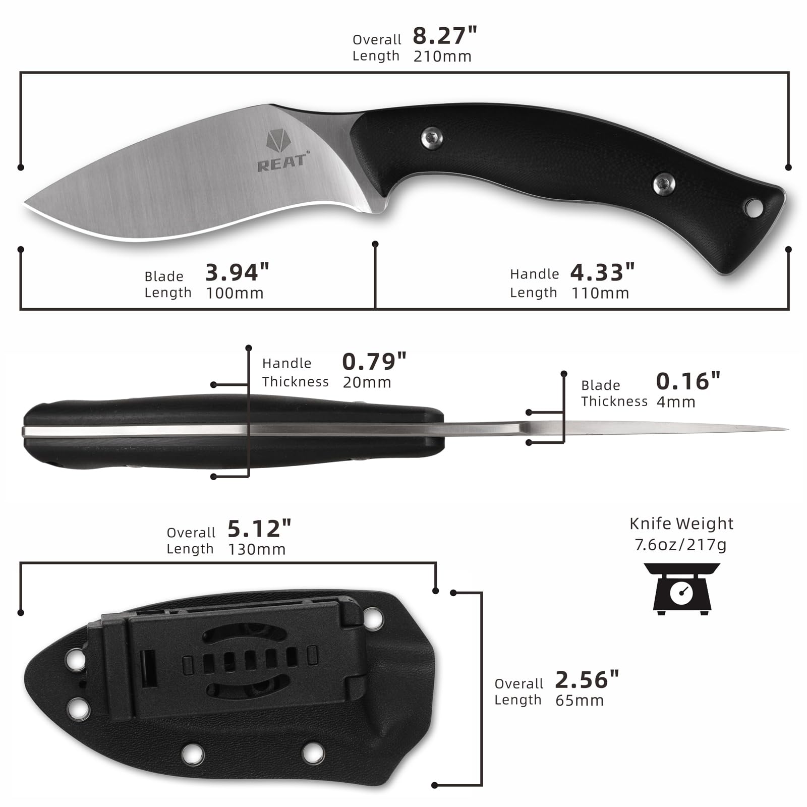 REAT 4-inch D2 blade close-up highlights edge retention for piercing and detail work