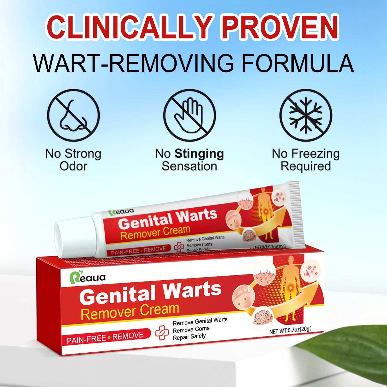 In-use scene highlights external-use care for wart areas
