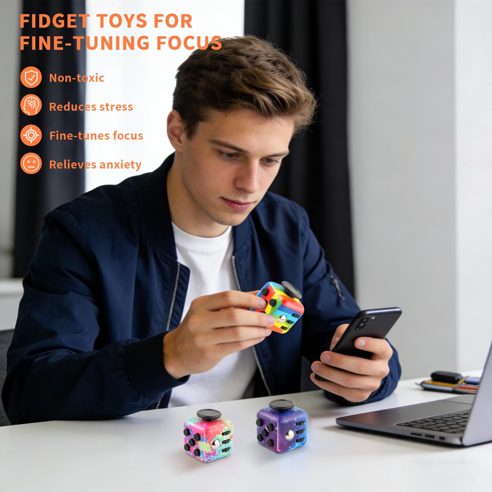 RE:BLEU fidget cube gift set displayed as a thoughtful stress-relief gift.