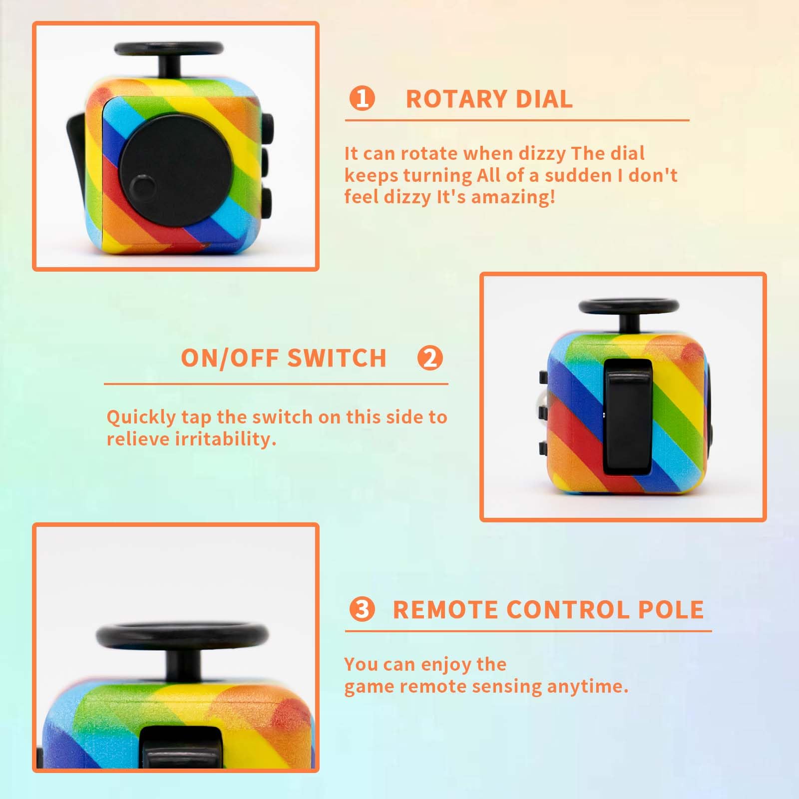 RE:BLEU fidget cube compact design shown in pocket-ready form.