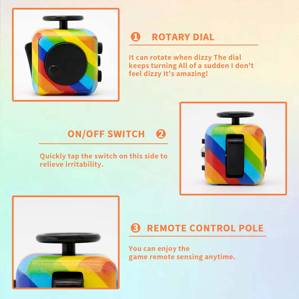 RE:BLEU fidget cube compact design shown in pocket-ready form.