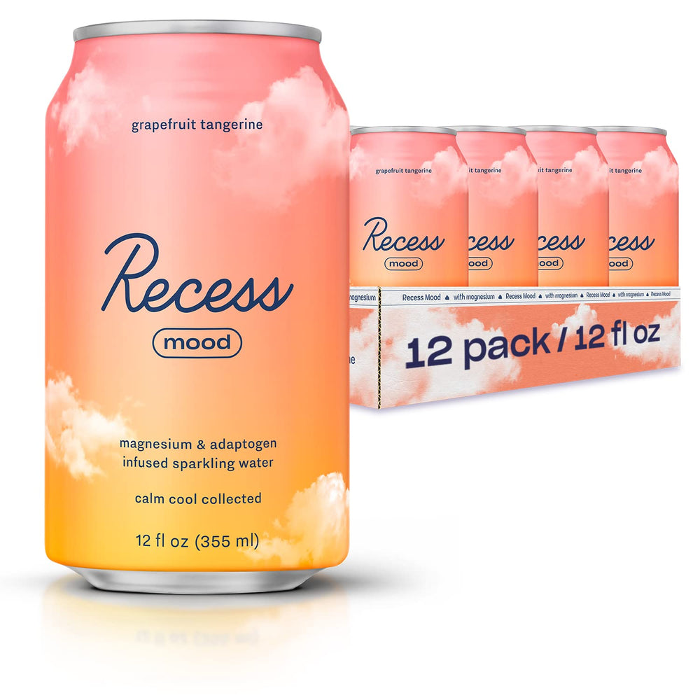 Recess Mood bottle front showing grapefruit-tangerine flavor for calm moments