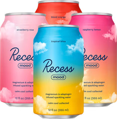 Recess Mood magnesium bottle closeup for unwinding moments.