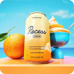 Recess Mood magnesium L-threonate and lemon balm on label