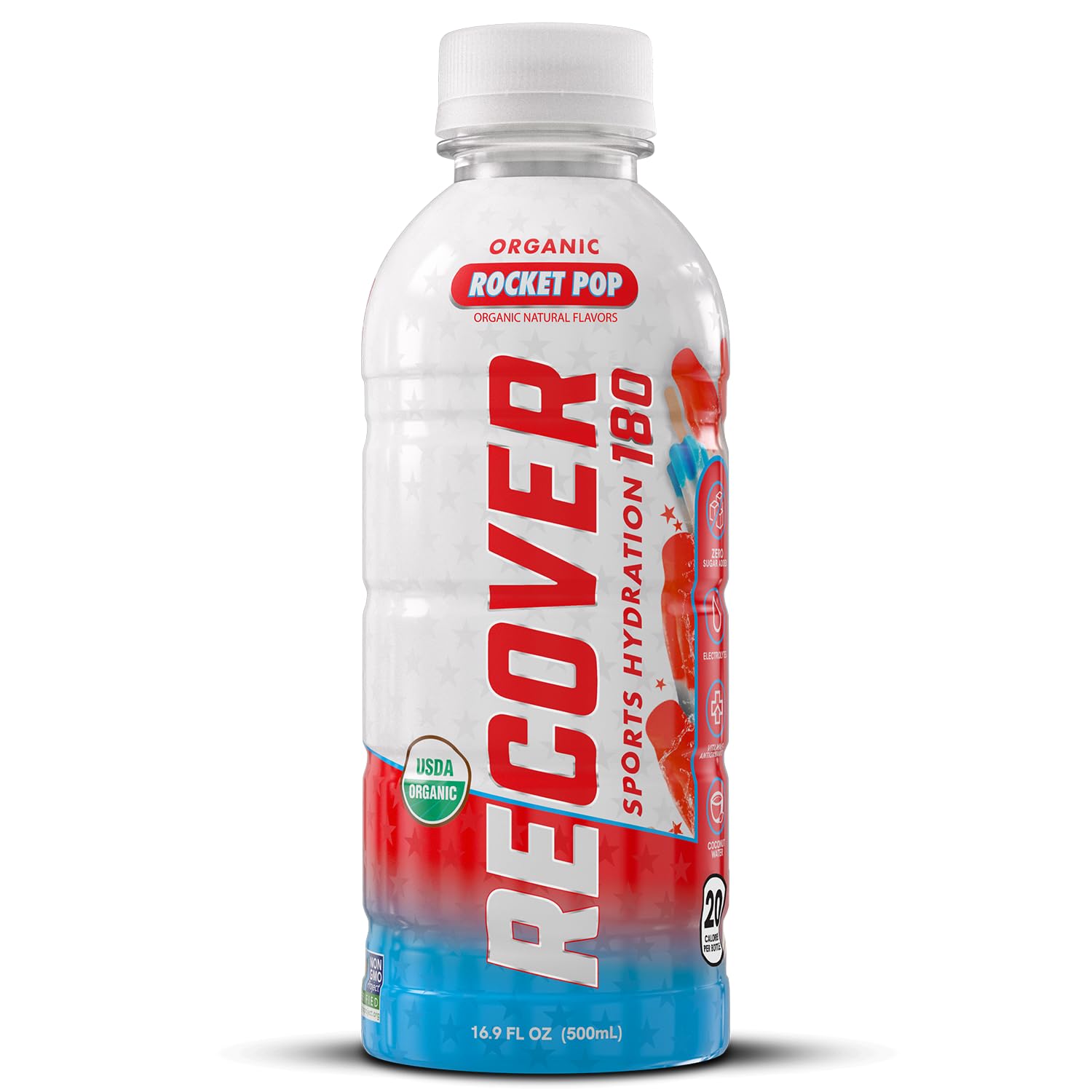 RECOVER 180 twenty-calorie bottle offers light-energy hydration.